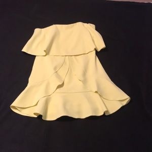 NWT DO+BE Yellow Strapless Dress